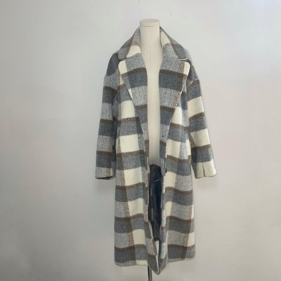 Fashion Nova Plaid Wool Blend Longline Coat | Women’s Size S - Picture 1 of 5